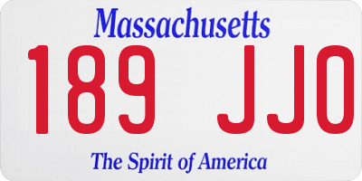 MA license plate 189JJ0