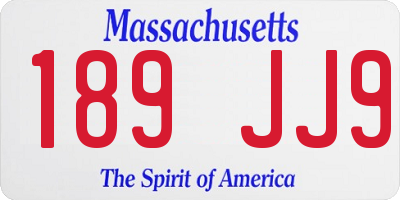 MA license plate 189JJ9