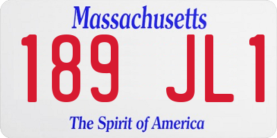 MA license plate 189JL1