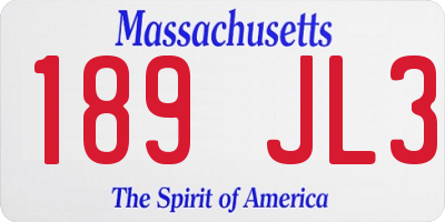 MA license plate 189JL3