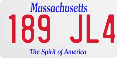 MA license plate 189JL4