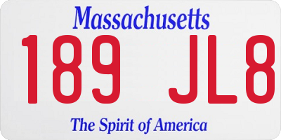 MA license plate 189JL8