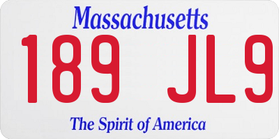 MA license plate 189JL9