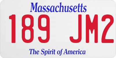MA license plate 189JM2
