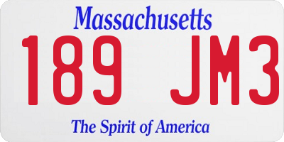 MA license plate 189JM3