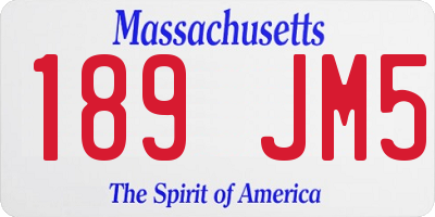 MA license plate 189JM5