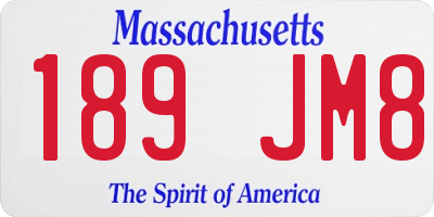 MA license plate 189JM8