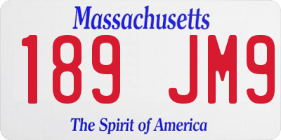 MA license plate 189JM9