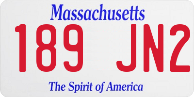 MA license plate 189JN2