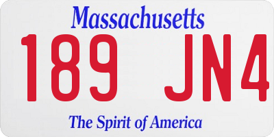 MA license plate 189JN4