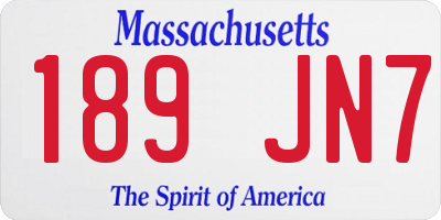MA license plate 189JN7