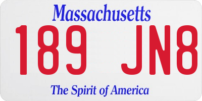 MA license plate 189JN8
