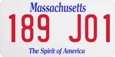 MA license plate 189JO1