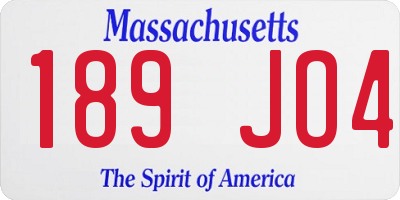MA license plate 189JO4