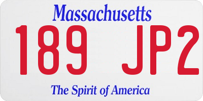 MA license plate 189JP2