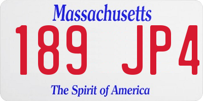 MA license plate 189JP4