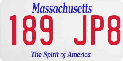 MA license plate 189JP8