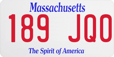MA license plate 189JQ0