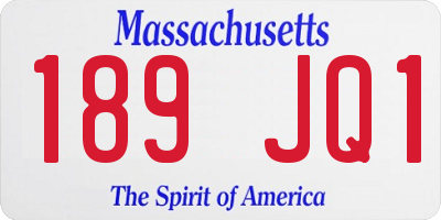 MA license plate 189JQ1