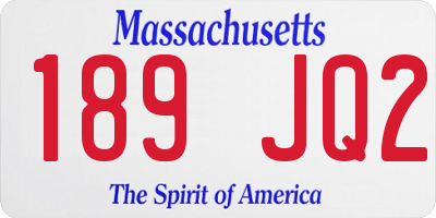 MA license plate 189JQ2