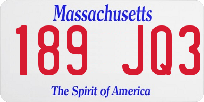 MA license plate 189JQ3