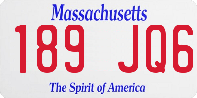 MA license plate 189JQ6