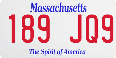 MA license plate 189JQ9