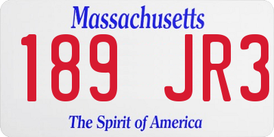 MA license plate 189JR3