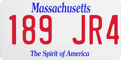 MA license plate 189JR4