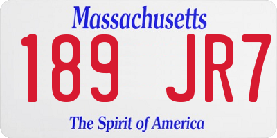 MA license plate 189JR7