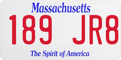 MA license plate 189JR8