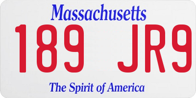 MA license plate 189JR9
