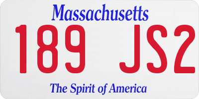 MA license plate 189JS2