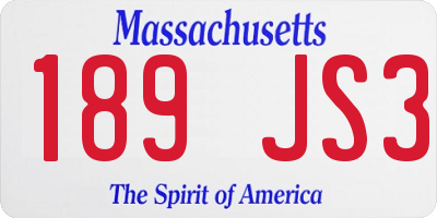 MA license plate 189JS3