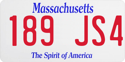 MA license plate 189JS4