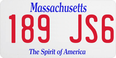 MA license plate 189JS6