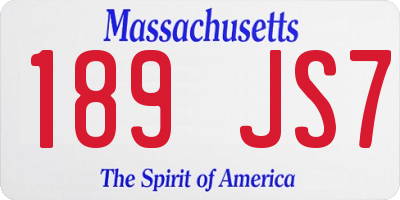 MA license plate 189JS7