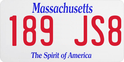 MA license plate 189JS8