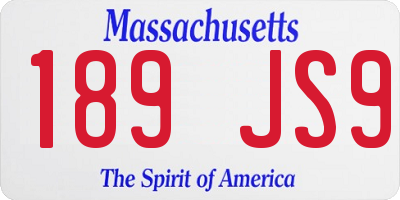 MA license plate 189JS9