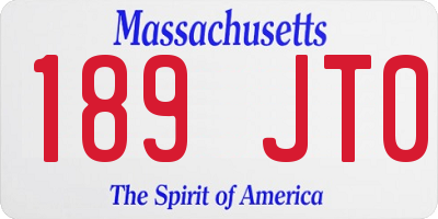 MA license plate 189JT0