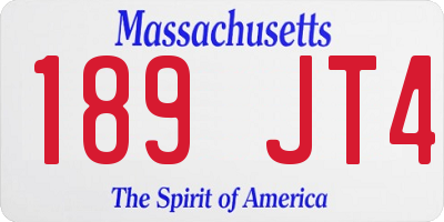 MA license plate 189JT4