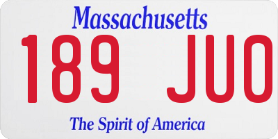 MA license plate 189JU0