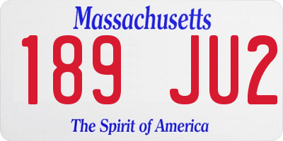MA license plate 189JU2