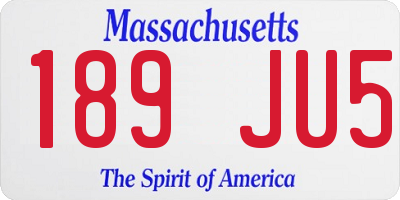 MA license plate 189JU5