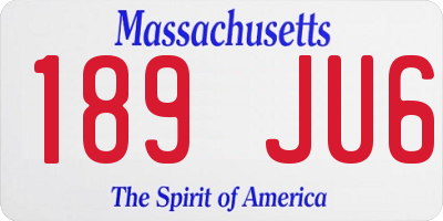 MA license plate 189JU6
