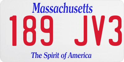 MA license plate 189JV3