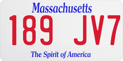 MA license plate 189JV7