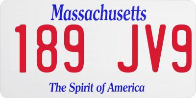 MA license plate 189JV9