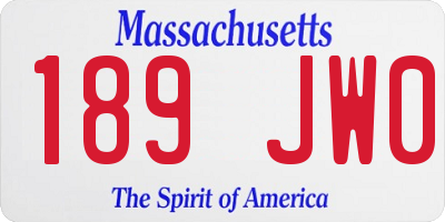 MA license plate 189JW0