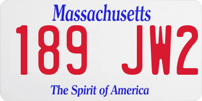 MA license plate 189JW2